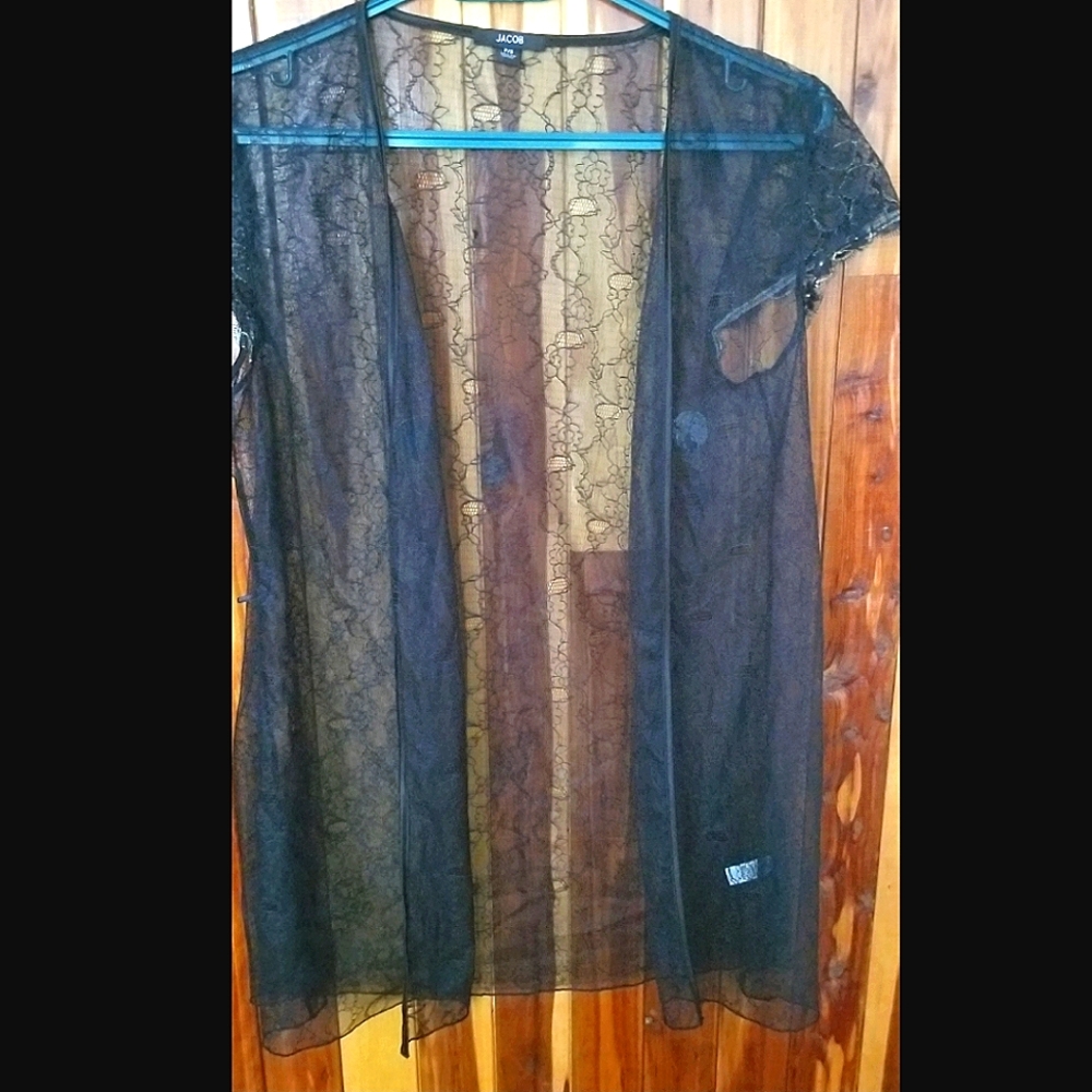 Jacob black lace cover-up
